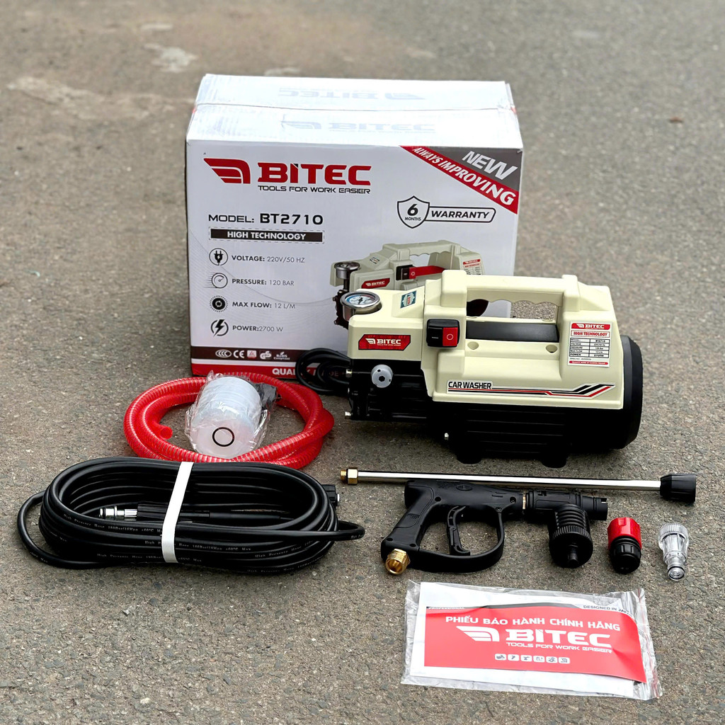 MÁY RỬA XE 2700W 120BAR BT2710 BTEC - HÀNG CHÍNH HÃNG