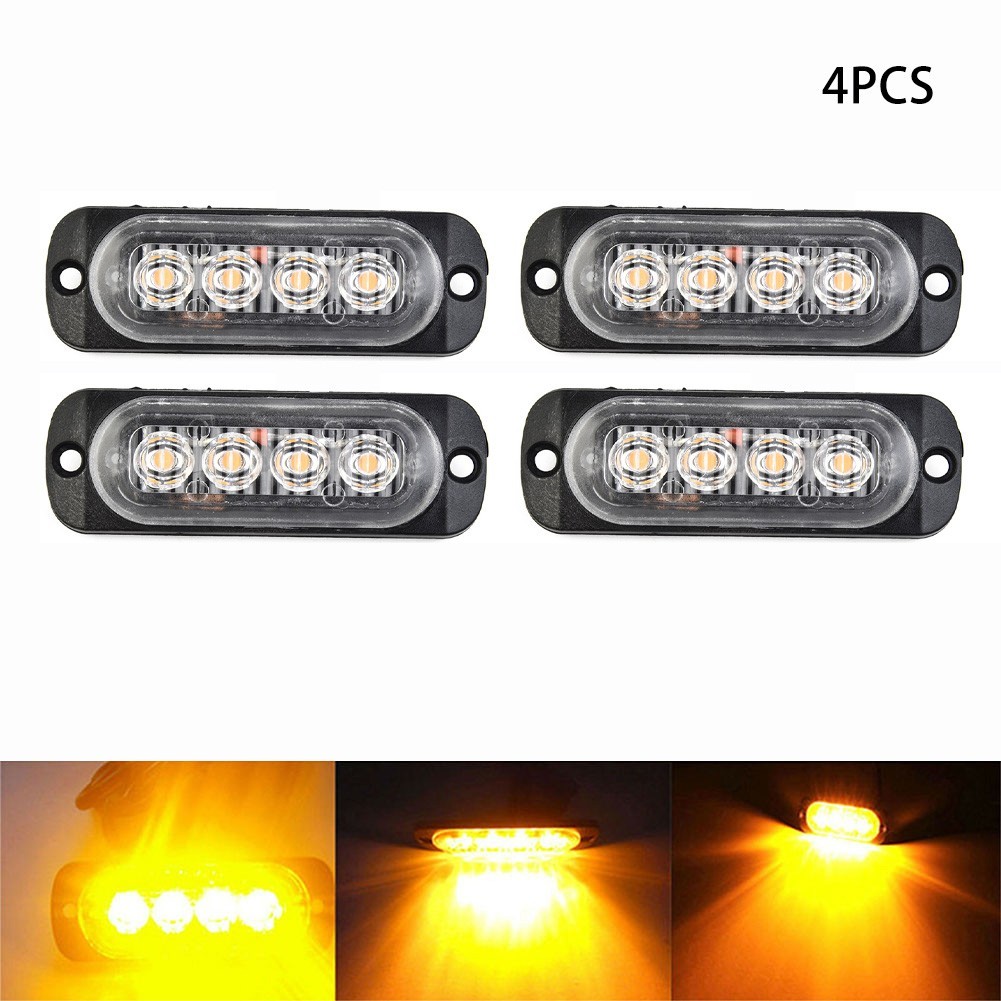 [RBAN HOT] 4x4 LED Amber Grille Lightbar Truck Van Off-road Car cho đèn khẩn cấp 12-24V