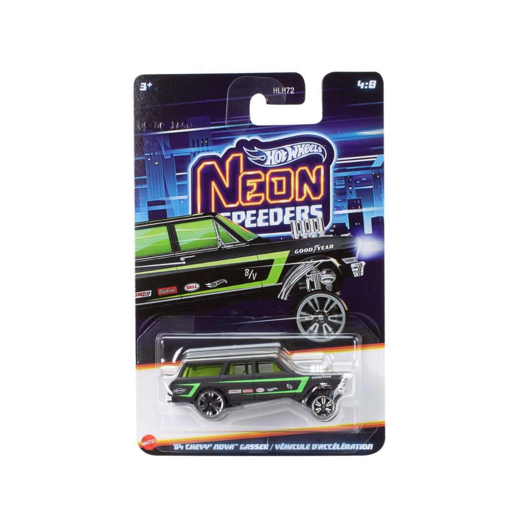 Đồ Chơi Siêu Xe Neon Speeders - 64 CHEVY NOVA GASSER HOT WHEELS JKX96/HLH72