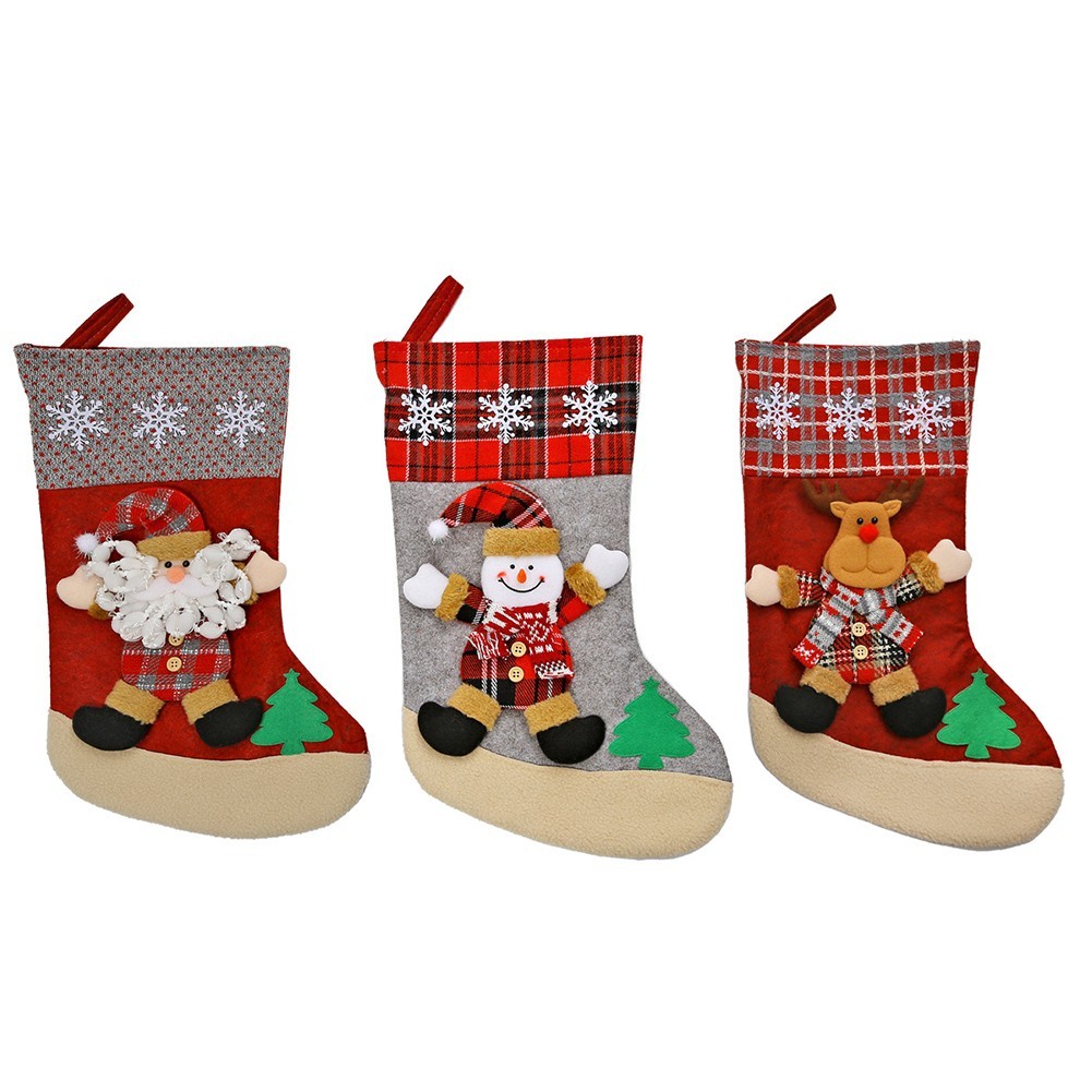 Giáng sinh Stocking Lò sưởi ông già Noel lớn để treo Stocking để đổ đầy