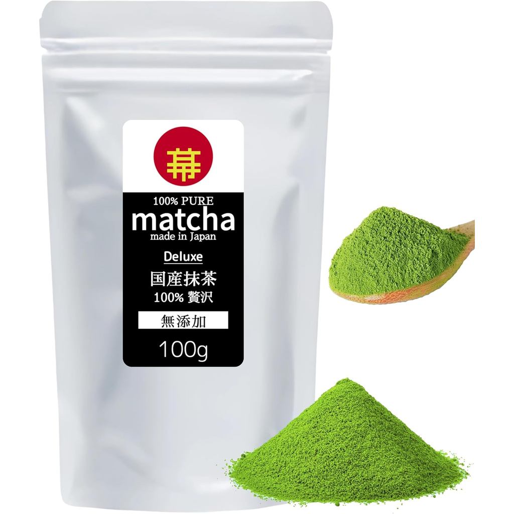 In stock, matcha Luxurious 3.5 oz (100 g), Dark Green, 100% Matcha, Domestically Produced, Additive-