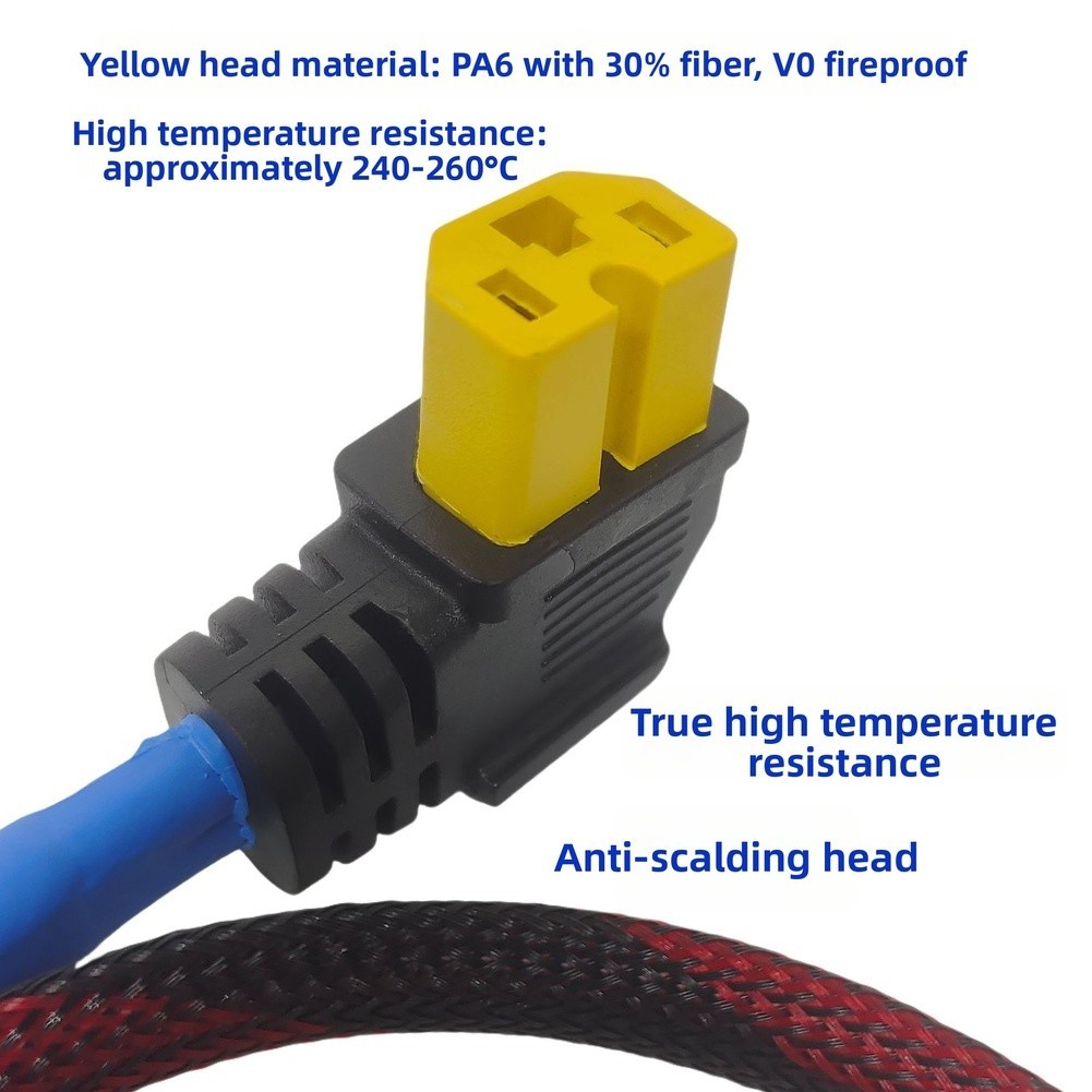 [MỚI] Dây nguồn khuỷu tay đầu vàng chịu nhiệt độ cao 8AWG 10 vuông