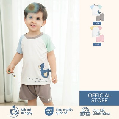 BU Baby Signature Bộ cộc in vịt con sang xinh cá tính | Quần áo sơ sinh cao cấp mềm mịn | SBB1304VC