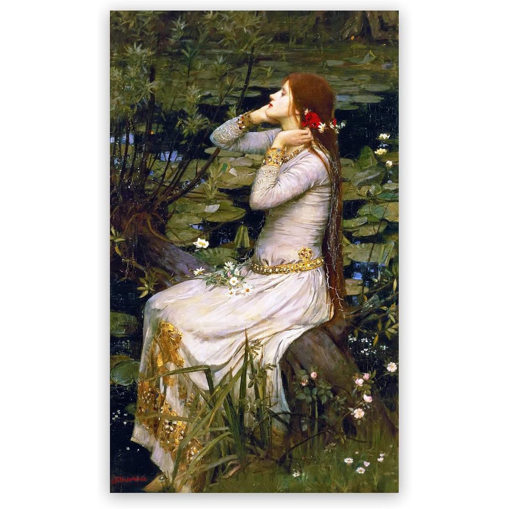 John William Waterhouse Canvas In Hình Ophelia Tranh Hoa huệ Nước Poster Nghệ Thuật Lãng Mạn In Thẩm