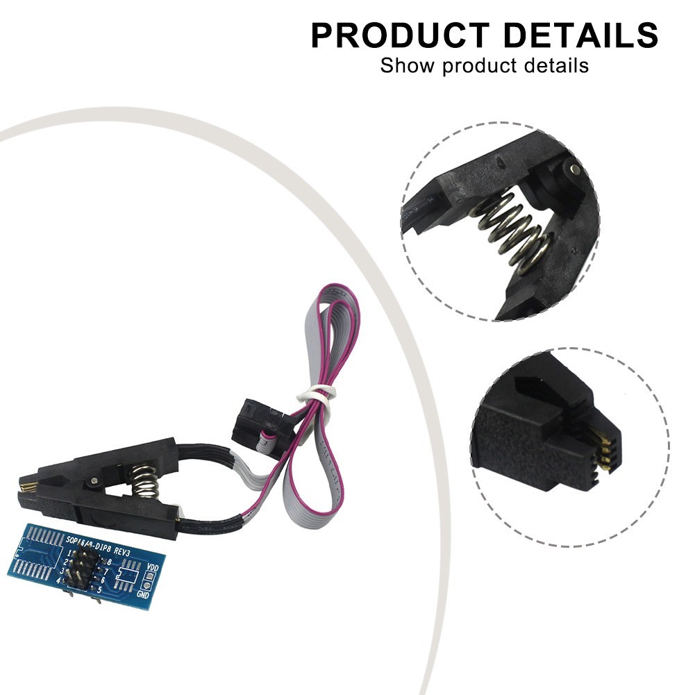 ⭐[Giá đỡ]⭐1 Bộ CH341A SOP8 sang DIP8 Kiểm Tra Đốt Cclip Cho SOIC8 SOP8 Chip IC Adapter