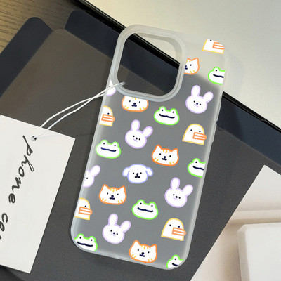 Suntaiho Động Vật Dễ Thương Doodle Trong Suốt In Hình Ốp Lưng TPU Chống Sốc Cho iPhone 17 16 15 14 13 12 11 X XS XR Pro Max Plus
