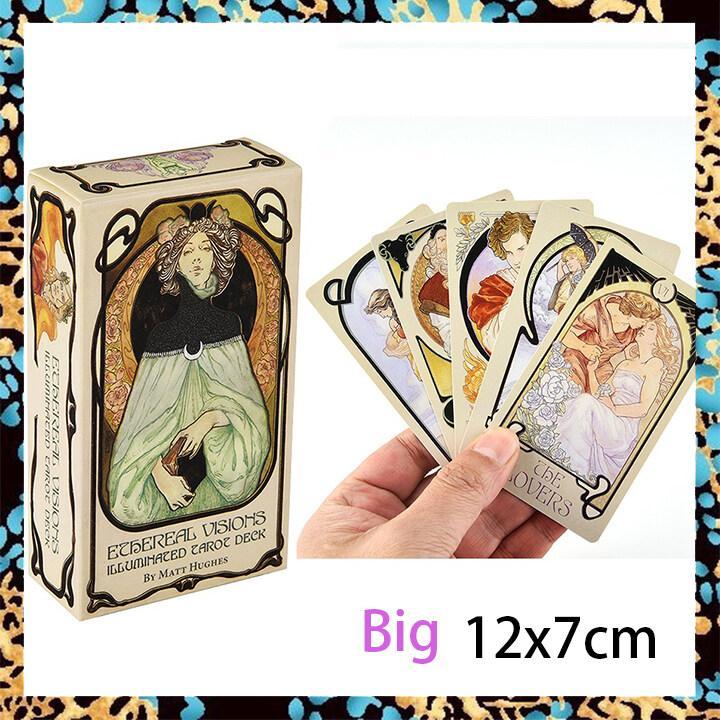 Ethereal Visions Bộ bài Tarot được chiếu sáng | Sách hướng dẫn bằng giấy | Kích thước lớn tiêu chuẩn