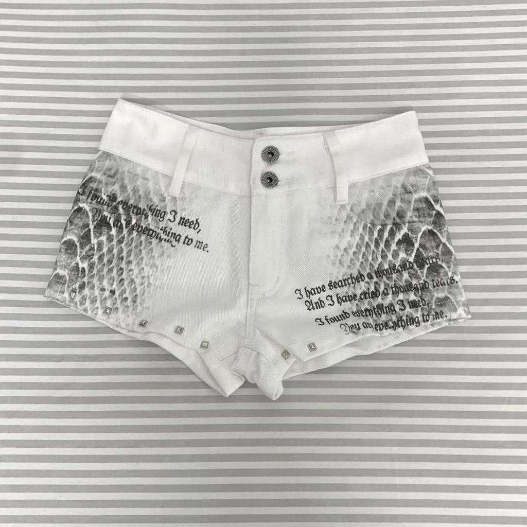 [Khuyến mãi mùa hè] Hot Girl y2k Snake Print Low-Waist Denim Super Shorts Nữ Mùa hè Thiết kế phong c
