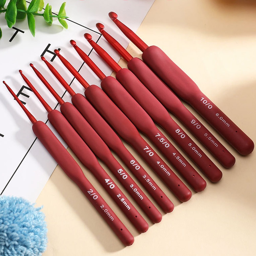 Giải phóng mặt bằng 1 2mm-6mm Tay cầm tiện dụng Móc móc thủ công Khăn len đan kim