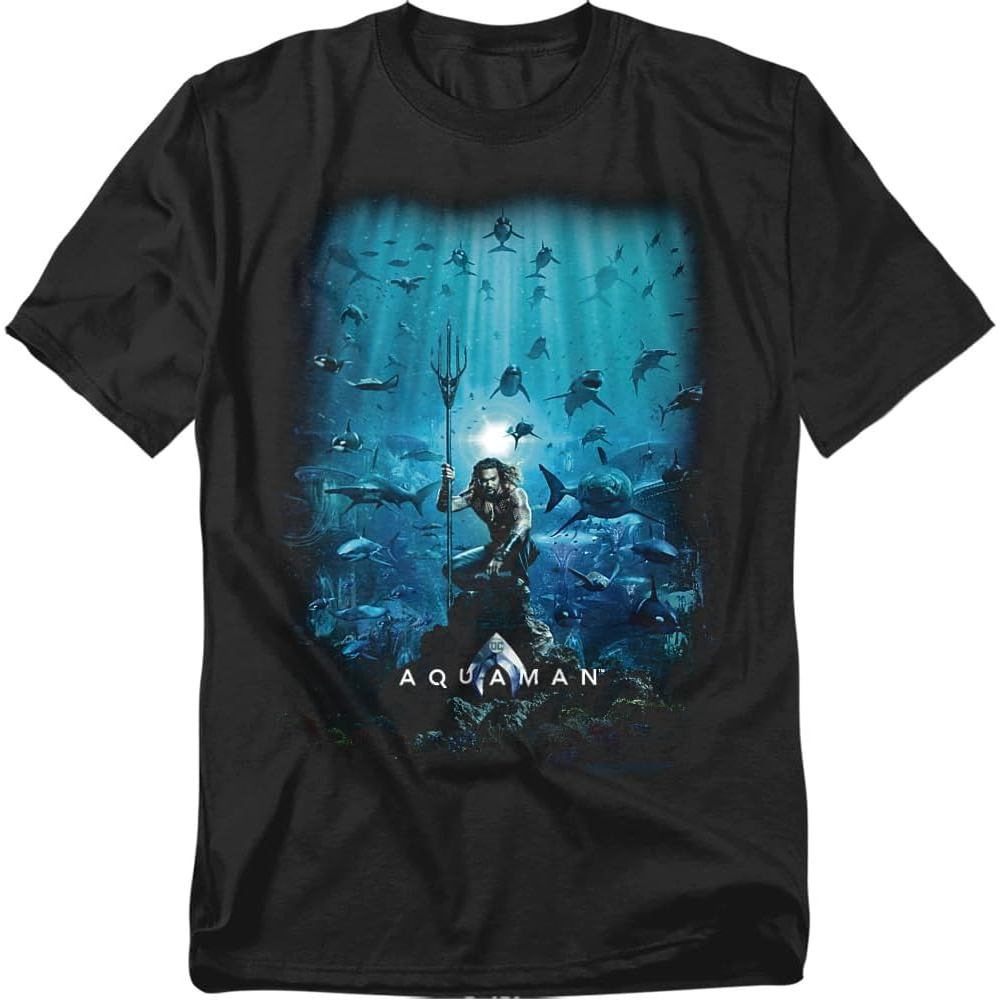 Áo thun cotton nam Popfunk Aquaman Phim Jason Mamoa Trident Áo