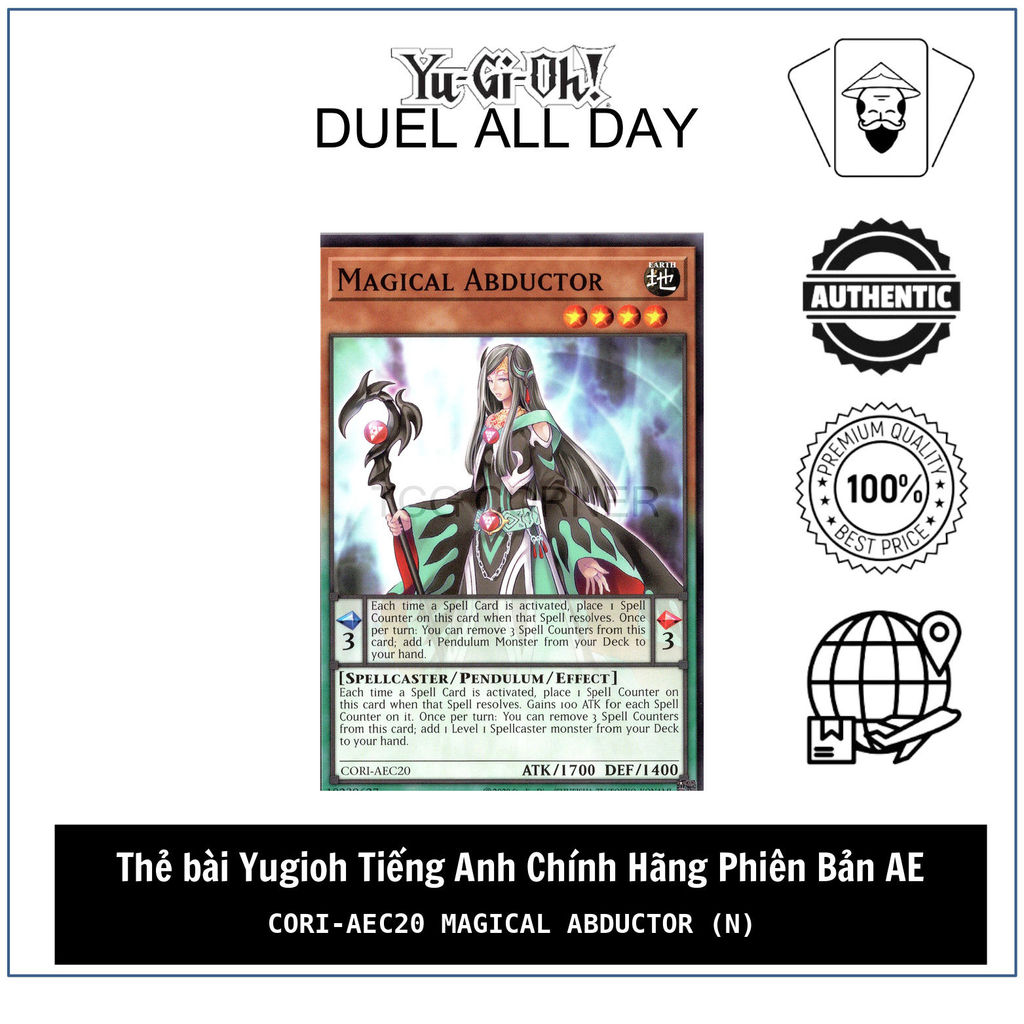 Thẻ bài Yugioh Tiếng Anh Chính Hãng Phiên Bản AE: CORI-AEC20 Magical Abductor (N)
