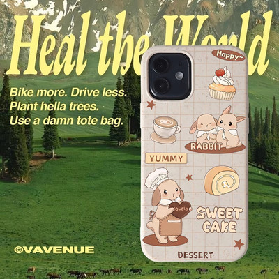 Suntaiho Thỏ Dễ Thương Món Tráng Miệng Sạch Trắng In Hình Chống Sốc TPU Dành Cho iPhone 17 16 15 14 13 12 11 X XS XR Pro Max Plus