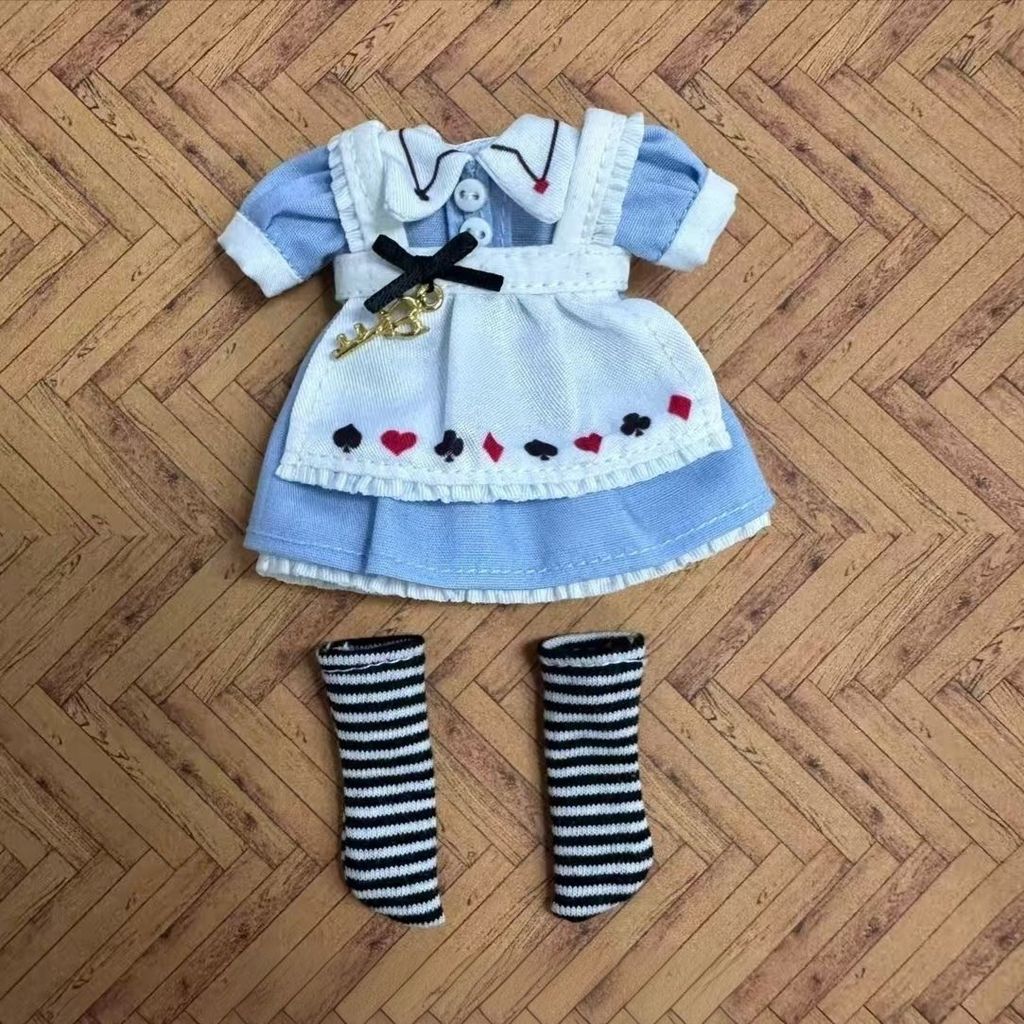 [Ưu đãi đặc biệt] ob11 Quần áo trẻ em Váy xanh Tạp dề trắng Phù hợp với Alice 12 điểm bjd Machine Gi