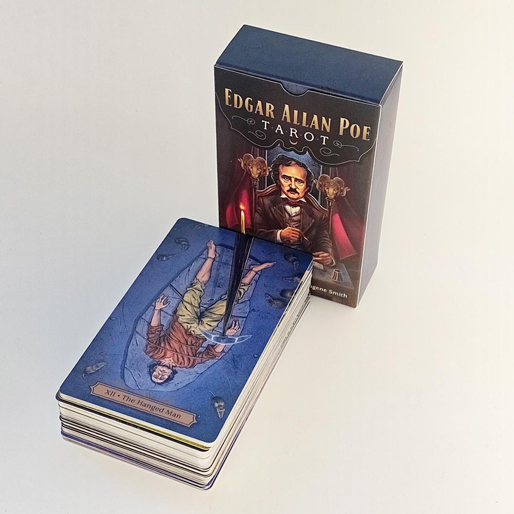 Edgar Allan Poe Tarot Deck 78 Minh họa tuyệt đẹp 12 * 7cm Dựa trên những câu chuyện của Poe được in 