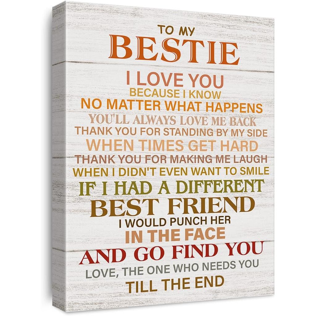Bestie Canvas Wall Art To My Bestie Trích Dẫn In Canvas Tranh Đóng Khung Tác Phẩm Nghệ Thuật Tình Bạ