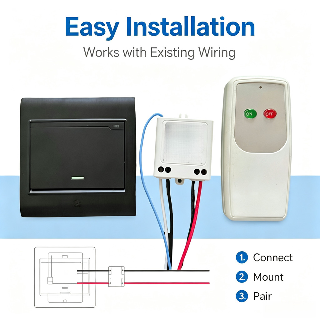 [new85] Công tắc điều khiển từ xa K-PC801 công tắc đèn điều khiển từ xa đơn có hẹn giờ