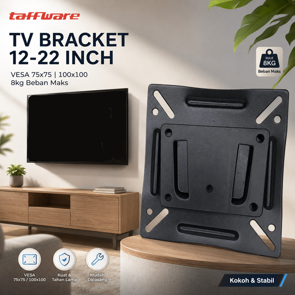 Giá đỡ TV treo tường Taffware 12-22 Inch VESA 75x75 100x100 8kg
