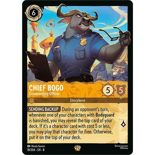 Disney Lorcana ~Reign of Jafar~ Chief Bogo- Commanding Officer (18/204)