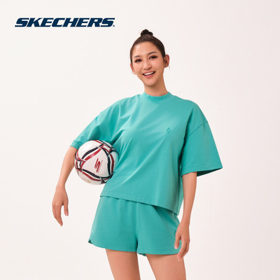 Áo Thun Tay Ngắn Nữ Skechers Game On Lounge Short Sleeve Tee - SL126W143-01K8
