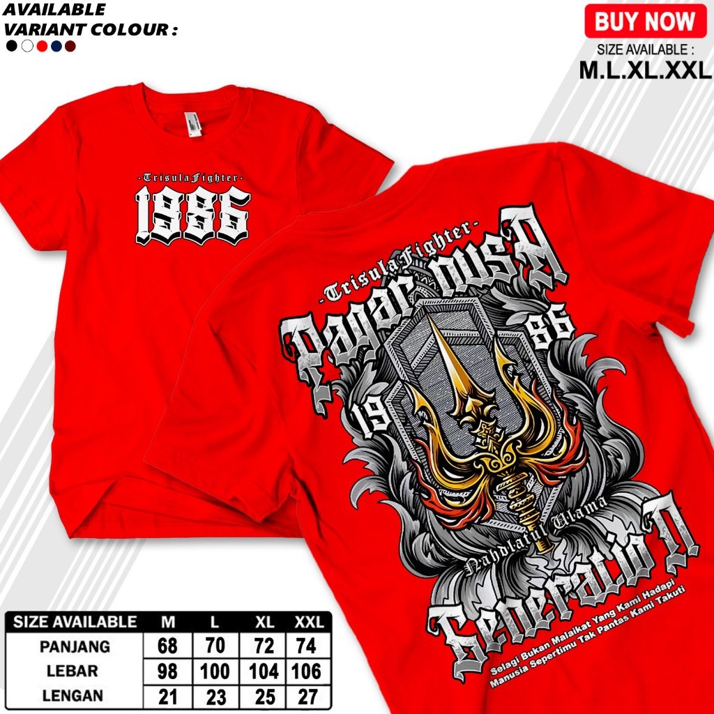 Áo thun Pagar Nusa Trisula Fighter 1986 Generation Áo thun Jersey
