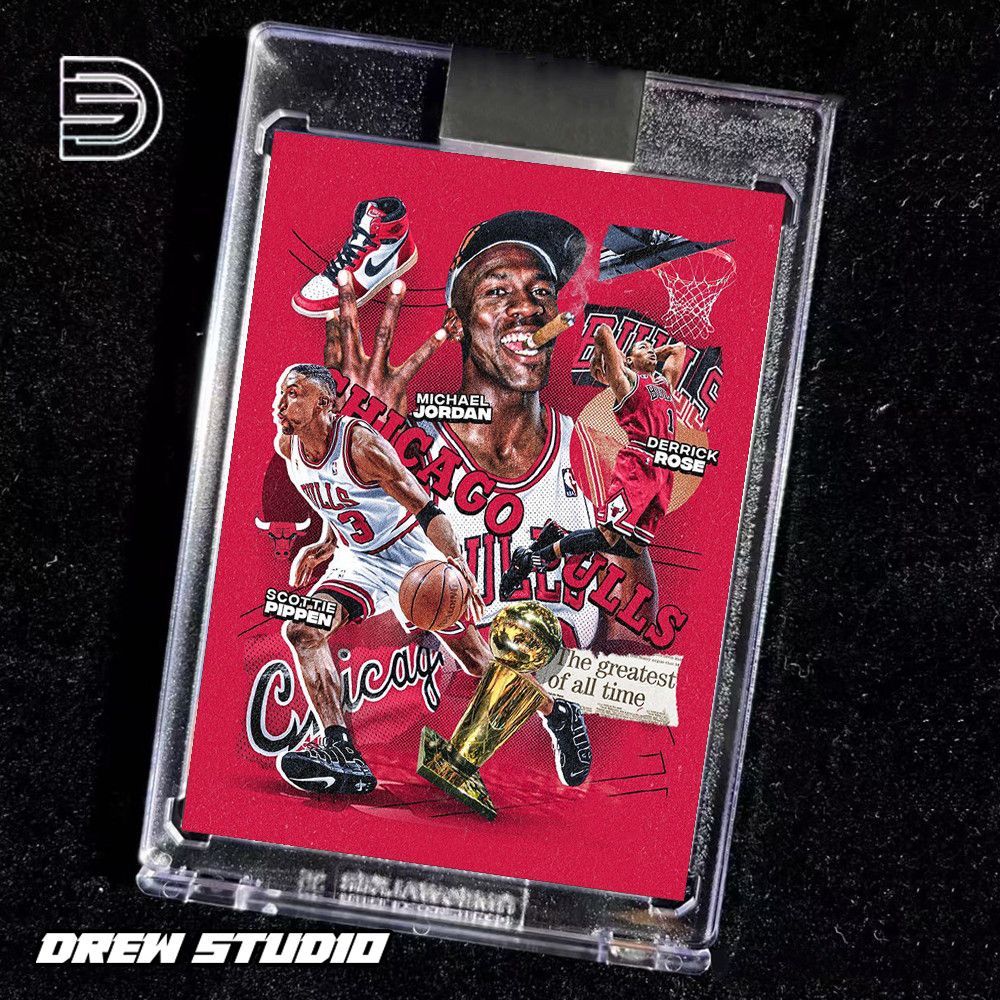 Drew Chicago Bulls Nổi Tiếng Bulls Series Jordan Pipengros Tự Chế Chicago Bulls Thẻ Ngôi Sao Kỷ Niệm