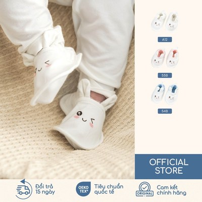 BU Baby Giày vải tai gấu êm ái newborn bé trai bé gái | Quần áo sơ sinh cao cấp mềm mịn | ABC420022