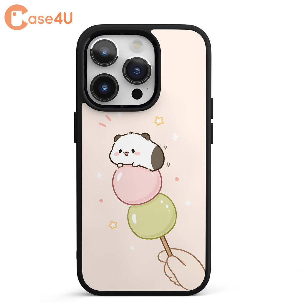 Ốp Lưng Cho iPhone Samsung, Ốp Cứng Viền Dẻo Hình Cún Mochi Và Bánh Dango Pastel, Mochi Hamster