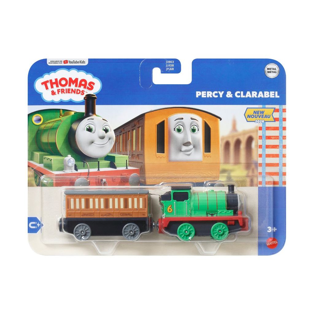 Đồ Chơi Mô Hình Đầu Kéo Và 1 Toa Tàu Percy & Clarabel THOMAS FRIEND JLB71/JLB63