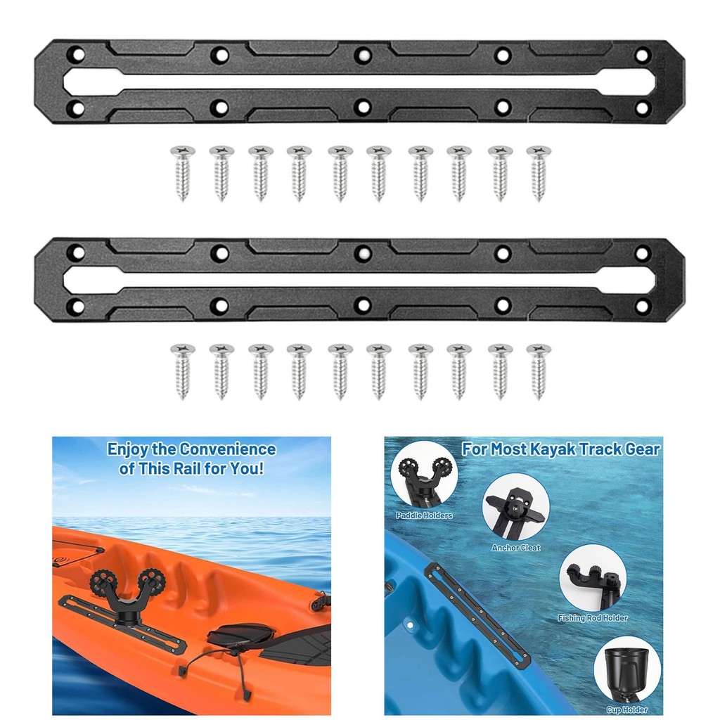 [8.6] 2 chiếc Black 6 / 9 / 12 inch Kayak Track Kayak Low Profile Track cho giá đỡ cần câu