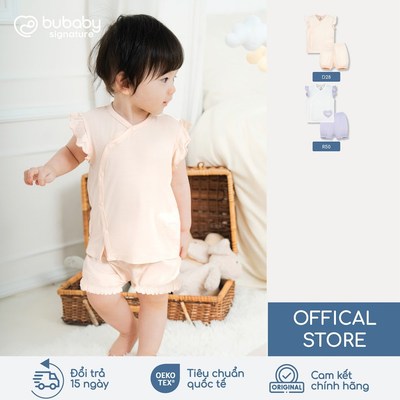 BU Baby Signature Bộ cộc tay bé gái xinh yêu cá tính | Quần áo sơ sinh cao cấp mềm mịn | SBB130831