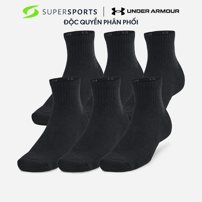 Vớ Thể Thao Under Armour Training Cotton 6-Pack Quarter - 1386318-001