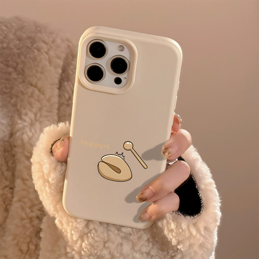 Suntaiho Fortune Cookie Matte Đen In Hình Chống Sốc TPU Dành Cho iPhone 17 16 15 14 13 12 11 Pro Max