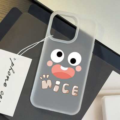 Suntaiho Hoạt Hình Dễ Thương Mặt Trong Suốt In Hình Tối Giản Ốp Lưng TPU Chống Sốc Cho iPhone 17-11 X XS XR Pro Max Plus