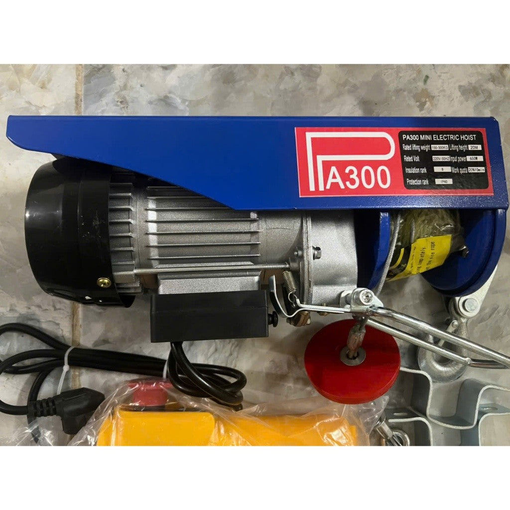 Tời Điện Treo PA300/PA400/PA600 220V, Móc Đơn Móc Đôi, Cáp 12M/20M