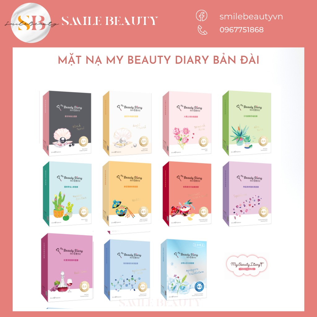 ( HỘP) Mặt nạ my beauty diary các loại (SĂN SALE TAIWAN)