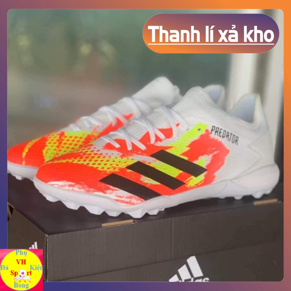 [TẶNG POSTER] Giày đá bóng sân cỏ nhân tạo cao cấp giá rẻ Adidas Predator Mutator 20.3 TF Trắng Cam