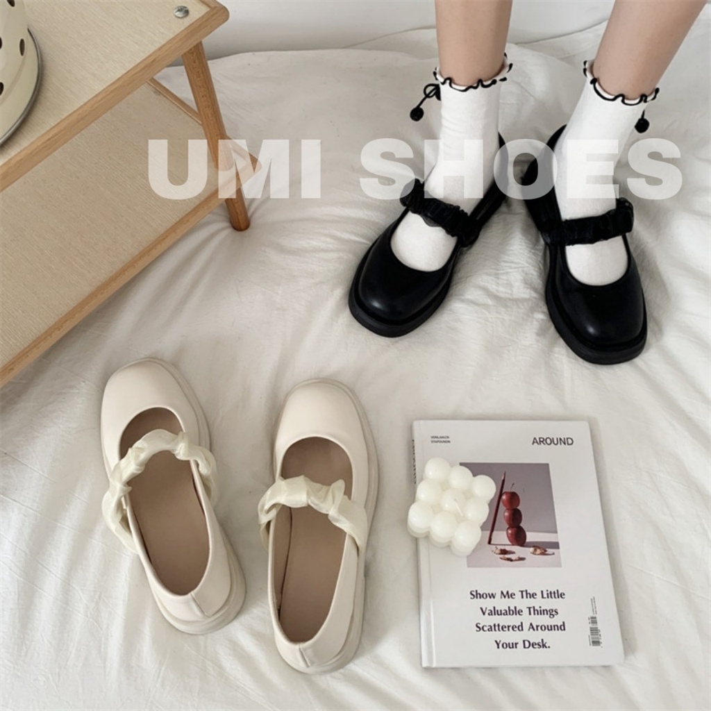 Giày Mary Jane nữ ulzzang đế bằng cao 3.5cm búp bê dáng Lolita cute quai cài ngang da bóng/mờ mới xinh đẹp mũi tròn hot