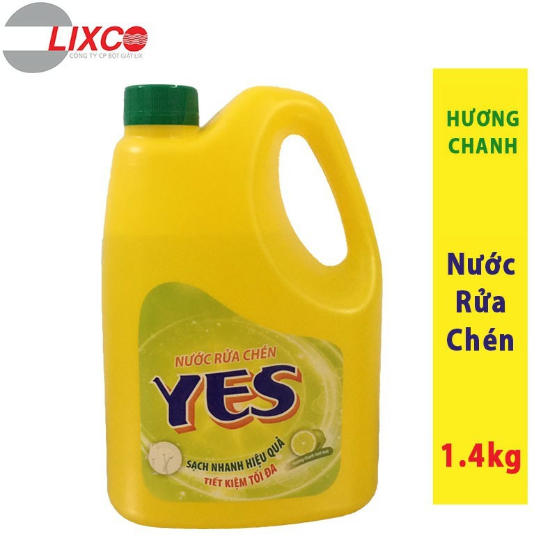 Nước rửa Chén YES 1,4kg Siêu Sạch- Chính Hãng Công Ty Lix