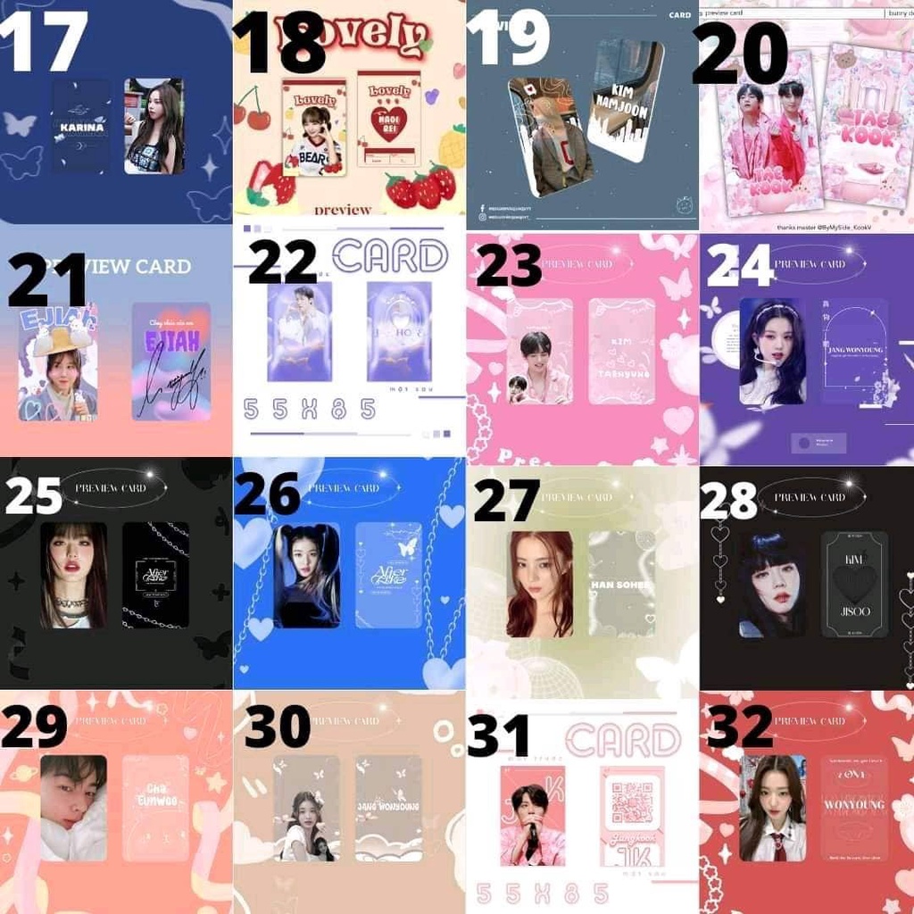 Tổng hợp card bo góc Kpop/Kbiz/Vbiz