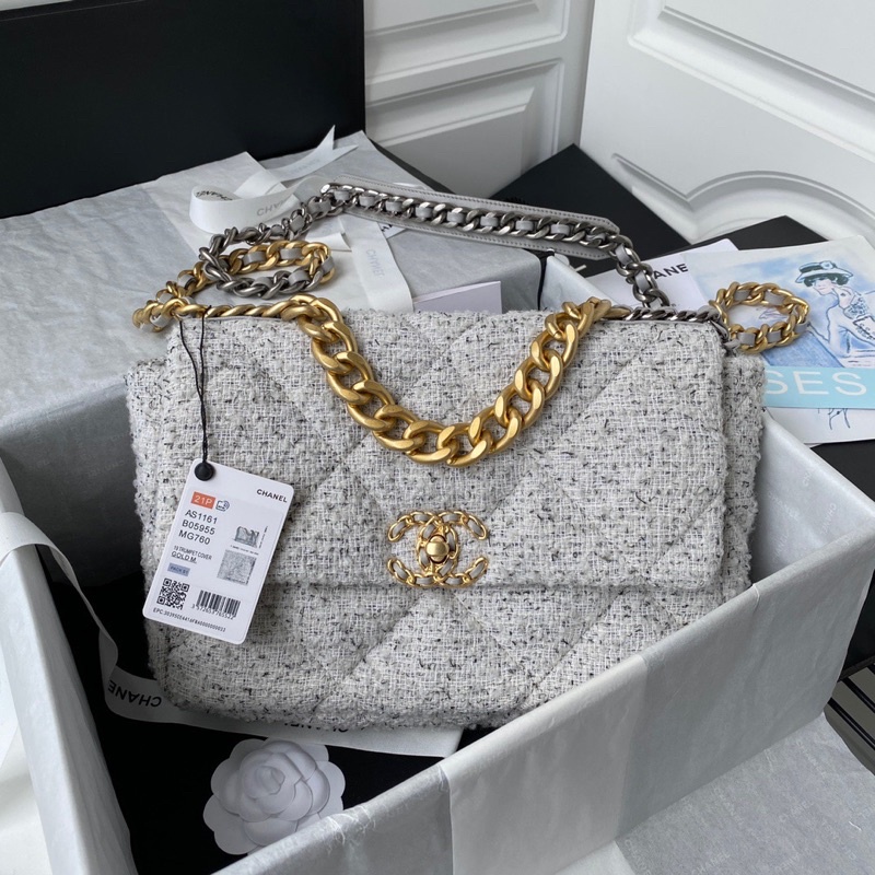 Túi xách/ đeo chéo nữ Channel 𝘾𝙝𝙖𝙣𝙚𝙡 CN size 30 bản vải dệt cao cấp dây đeo xích ánh kim và ánh bạc