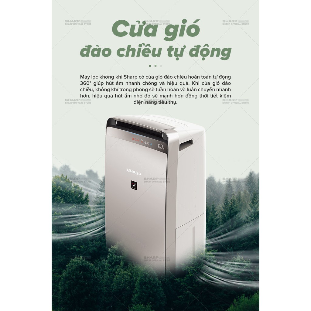 Máy lọc không khí hút ẩm SHARP DW-J27FV-S - Hàng chính hãng