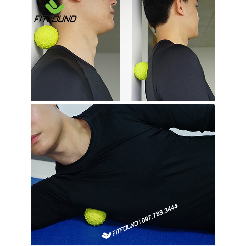 Lacrosse ball - Bóng cao su có gai 3D massage giãn cơ / dãn cơ trị liệu mát xa cỡ  6,3 cm tặng túi đựng Ksone