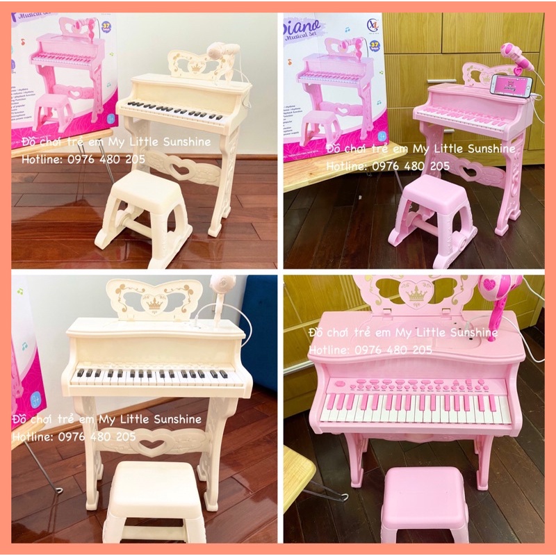Bản Tiếng Anh-Đàn piano có micro cho bé