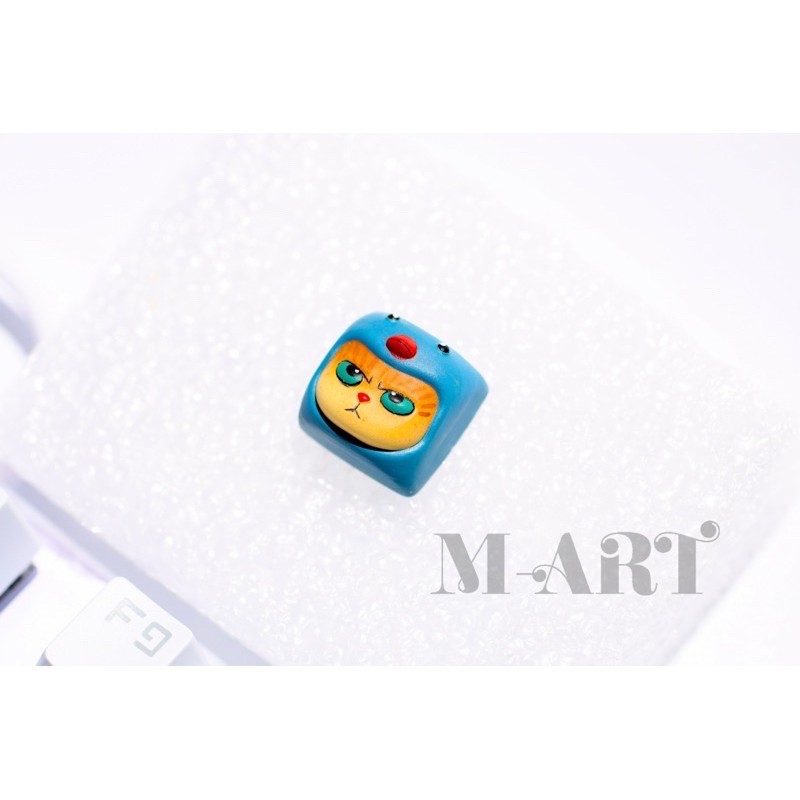 Keycap - Nút Bàn Phím Gaming - Nút Bàn Phím Cơ Mặt Mèo Hờn Dỗi  - Chim Xanh - KC025
