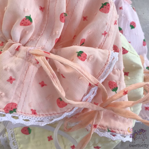 Mũ Tai Bèo In Hình Quả Dâu Dễ Thương Dành Cho Bé Gái