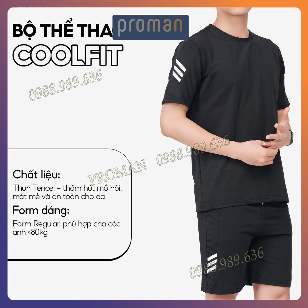 Bộ đồ nam thể thao Thun lạnh 3 sọc, Bộ thể thao nam mặc nhà, tập gym thể thao co dãn 4 chiều cực thích BO03 - PROMAN | BigBuy360 - bigbuy360.vn