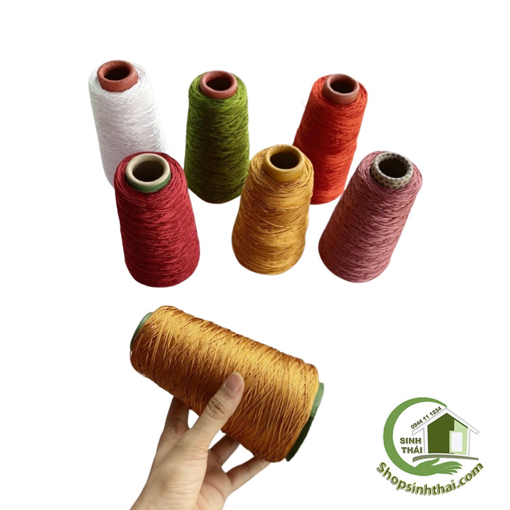 Cuộn dây chỉ dù màu hồng, xanh lá, vàng, trắng, đỏ, cam, hồng, đan móc túi xách, dây thả diều, may bao đa năng