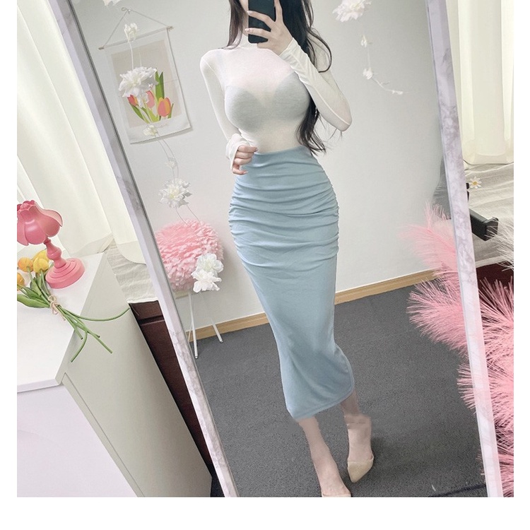 Cocory vn Chân Váy Đuôi Cá Lưng Cao Xếp Ly Quyến Rũ Thời Trang Hàn Quốc Cho Nữ