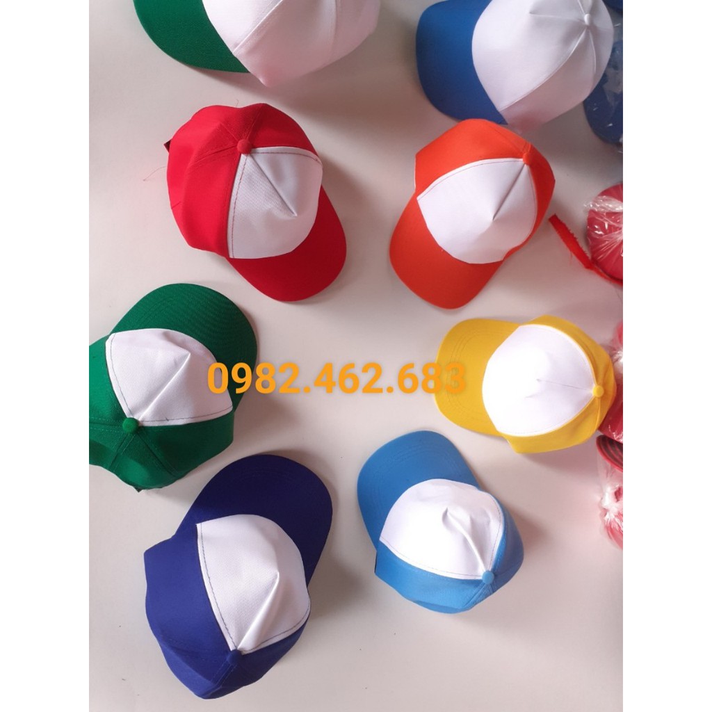 Mũ lưỡi trai phối màu các loại (có nhận in logo theo yêu cầu)