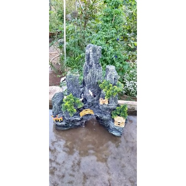 hòn non bộ hồ cá có thác nước